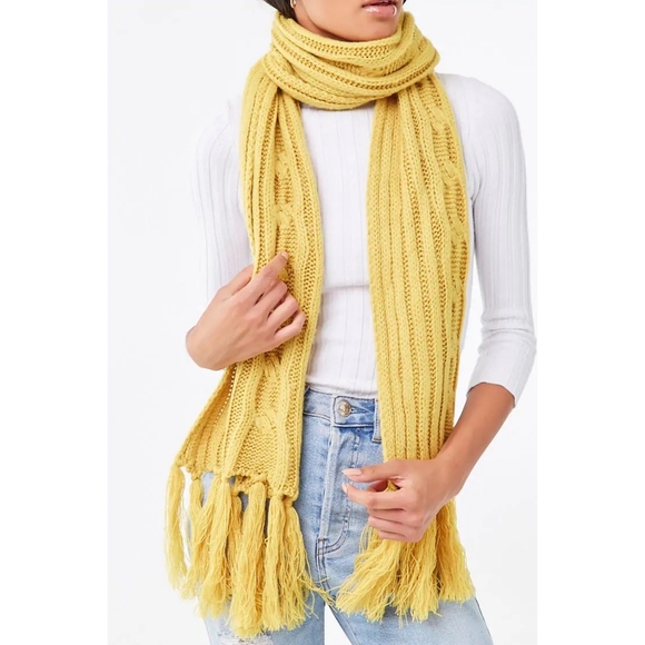 Forever 21 Accessories - Yellow Cable Knit Scarf - NWT